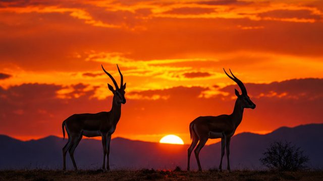 Captivating Silhouettes: Gazelles in the Twilight Glow | indojoker88, slot min depo 10, draw artinya